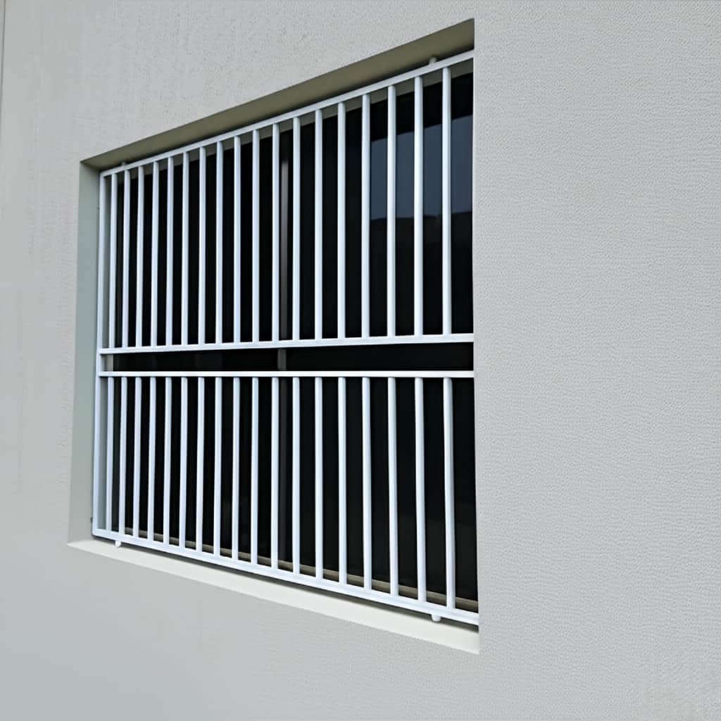 حفاظ پنجره دوجداره مدل ساده میله افقی 3 نرده حفاظ پنجره