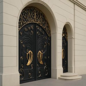 درب مدل پروانه فرفورژه طرح چوب