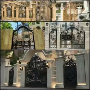درب حیاط ساده و شیک فلزی