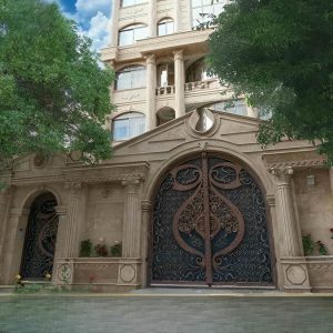 درب مدل دسته گل فرفورژه کلاسیک