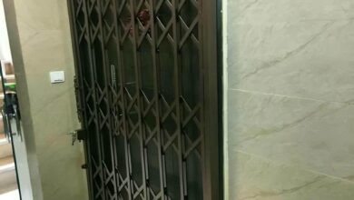 درب آکاردئونی حفاظ آهنی در بیرجند