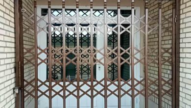 درب آکاردئونی آهنی در عظیمیه کرج درب آکاردئونی آهنی در عظیمیه کرج