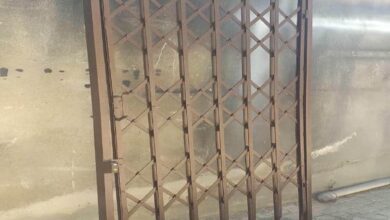 درب آکاردئونی حفاظ آهنی در شهرکرد