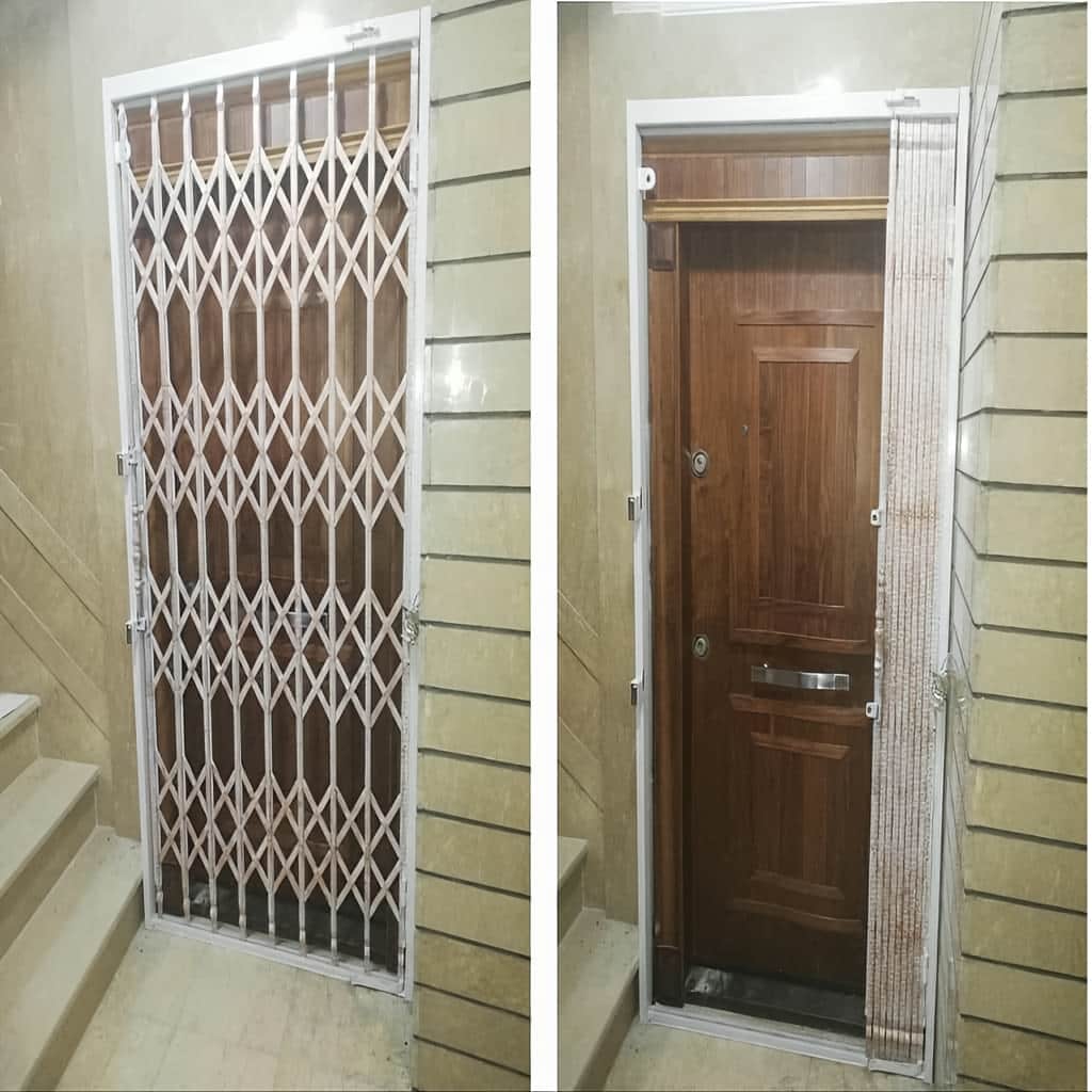خرید درب آکاردئونی چهار گل لوزی