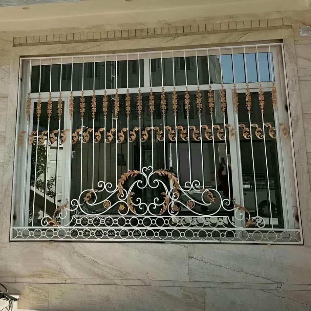 خرید حفاظ پنجره نمای باغ مدل شبکه کم تراکم