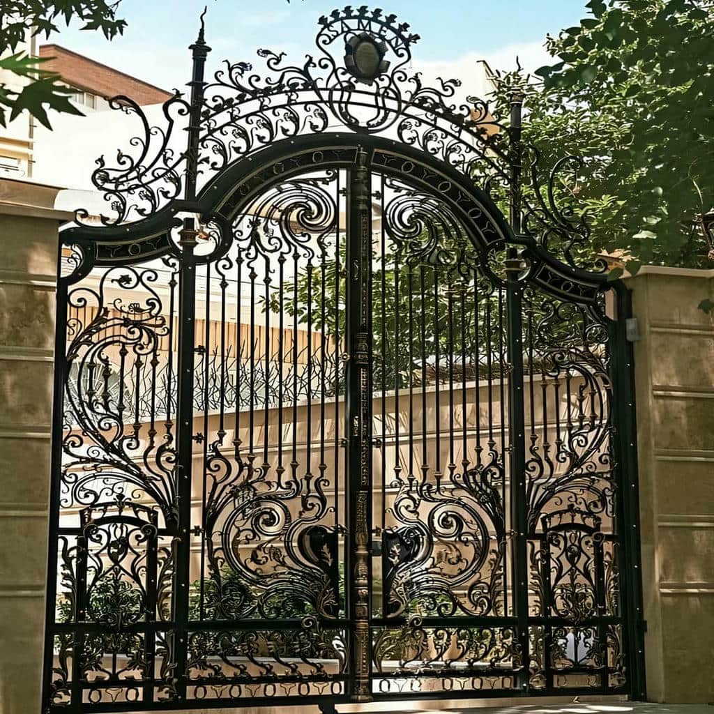 سفارش درب پارکینگ حیاط لولایی فرفورژه