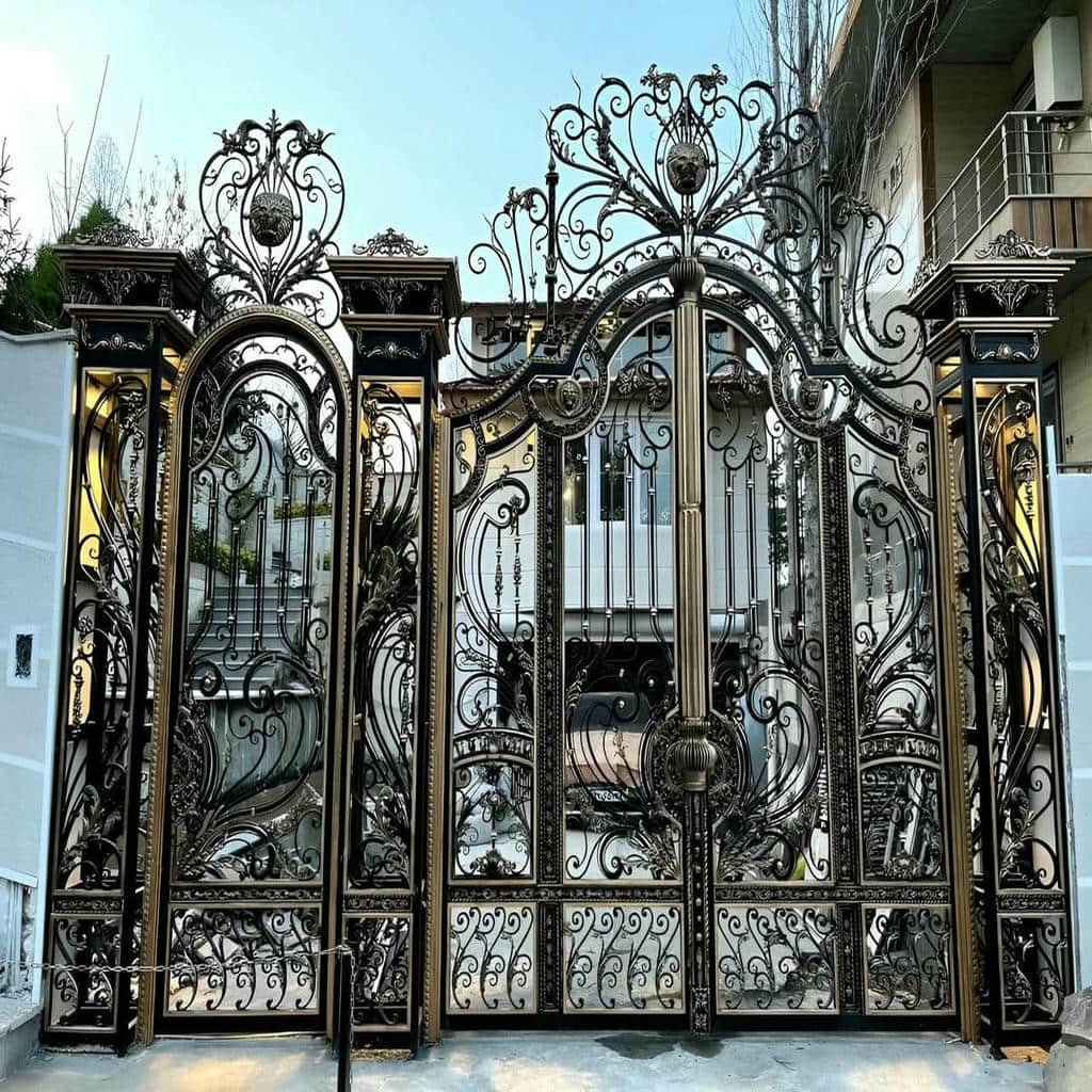نصب درب باغی ویلایی فرفورژه متناسب با دهانه