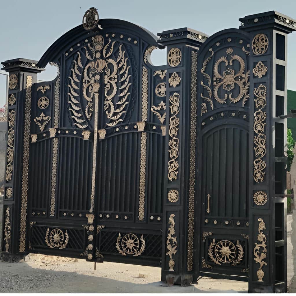ساخت درب پارکینگ دو لنگه عریض برش لیزری