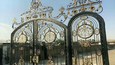7 مدل درب حیاط طرح چوب فلزی