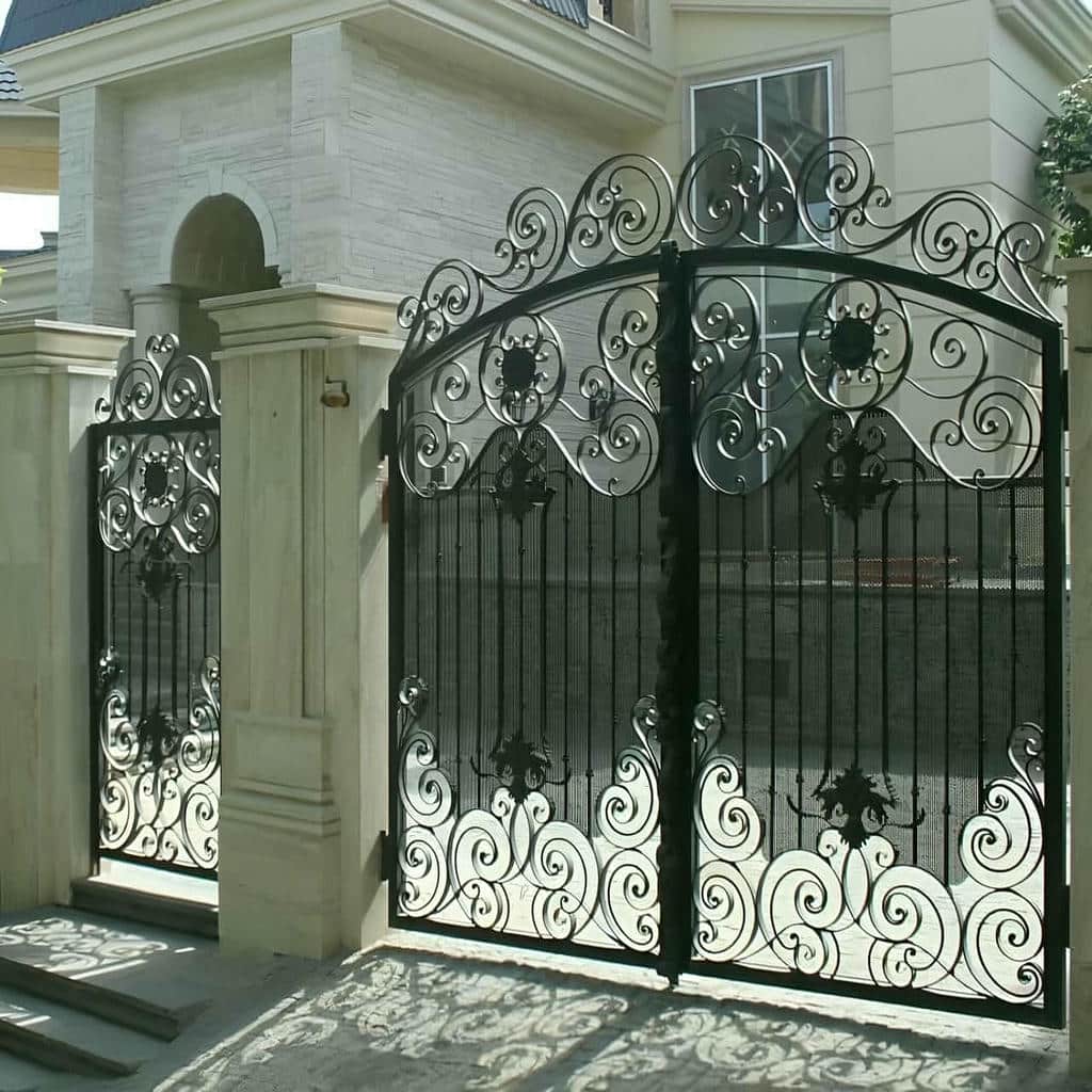 سفارش درب باغی ویلایی فرفورژه گل دار