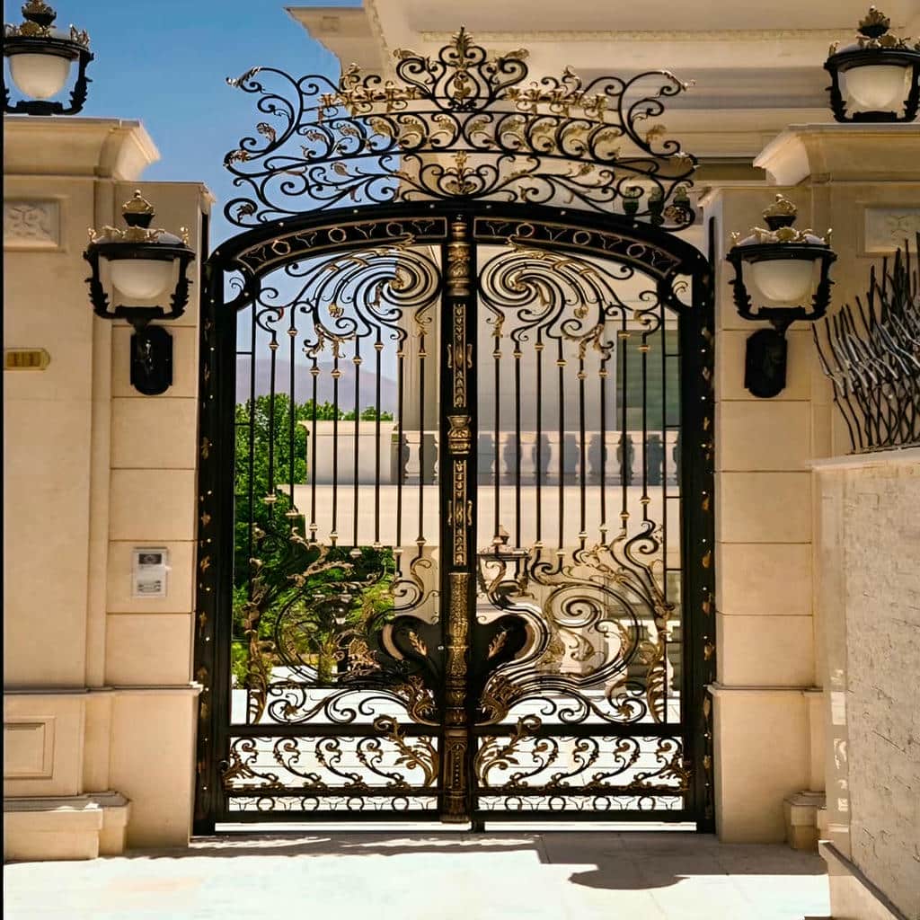 خرید درب حیاط لولایی با طرح هندسی