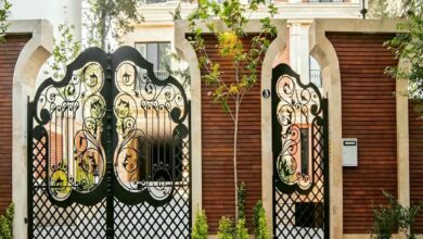 7 طرح درب ویلایی فرفورژه نمای رومی