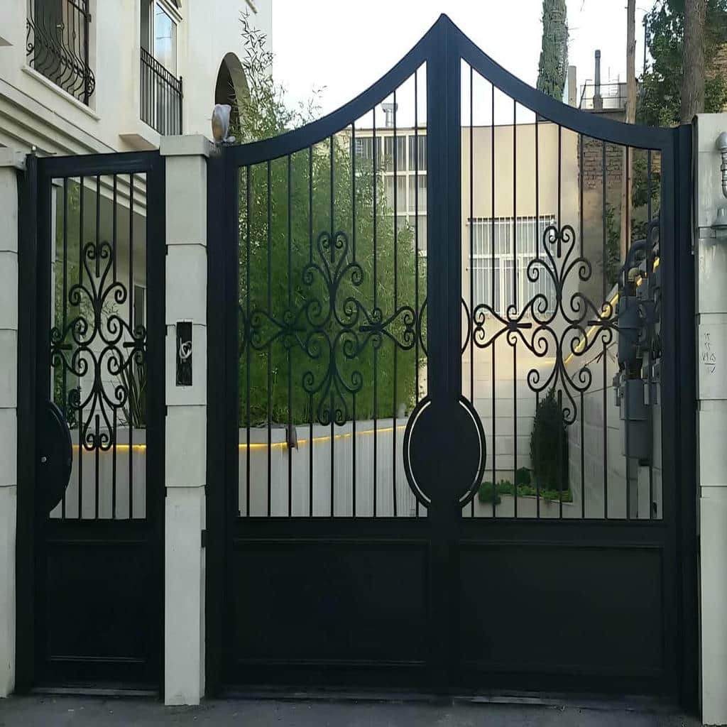 خرید درب ویلایی دو لنگه با پروفیل افقی
