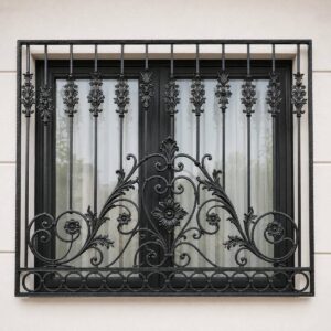 7 مدل نرده پنجره فرفورژه گل دار